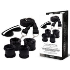 WhipSmart Fuzzy Bedroom Bondage Kit Black Under Bed Restraint Set WhipSmart