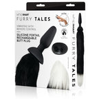 WhipSmart Furry Tales Silicone Foxtail Rechargeable Vibrating Butt Plug With Black Fox Tail & Remote Control WhipSmart