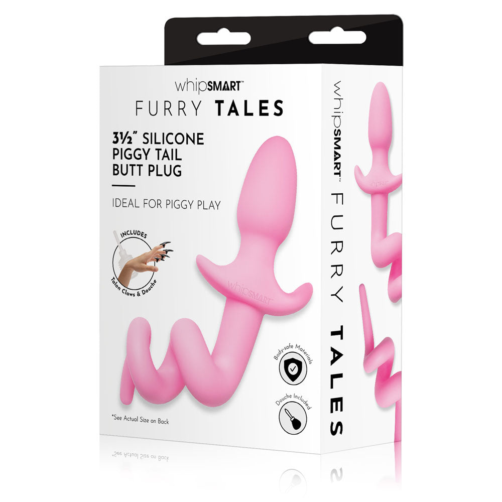 WhipSmart Furry Tales Silicone Butt Plug With Pig Tail WhipSmart