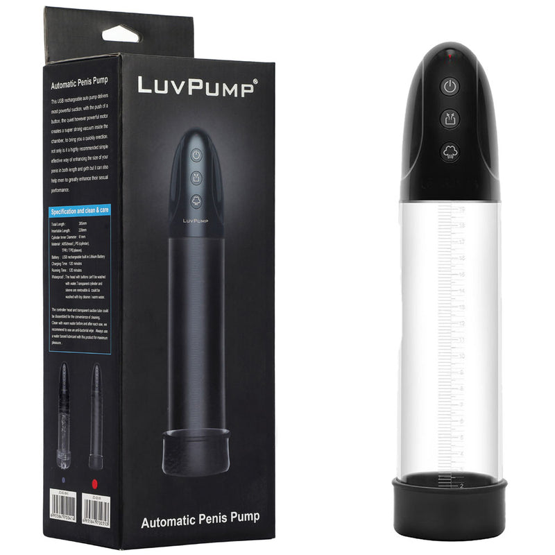 LuvPump Automatic USB Rechargeable Automatic Penis Pump Clear