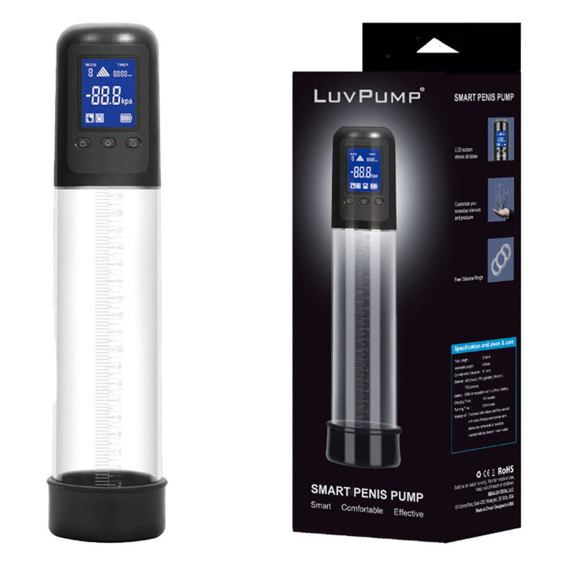 LuvPump Smart USB Rechargeable Automatic Penis Pump Clear