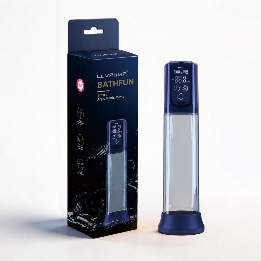 LuvPump BathFun Smart Aqua USB C Rechargeable Waterproof Automatic Penis Pump Blue LuvPump