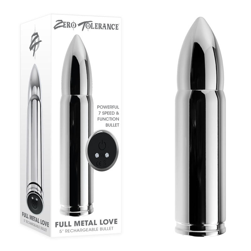 Zero Tolerance Full Metal Love USB Rechargeable Bullet Vibrator Metallic Zero Tolerance