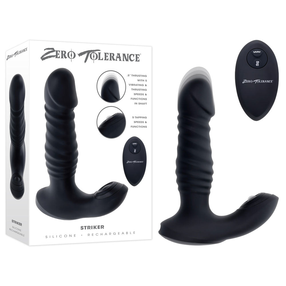 Zero Tolerance STRIKER USB Rechargeable Thrusting Anal Vibrator With Wireless Remote Control Zero Tolerance