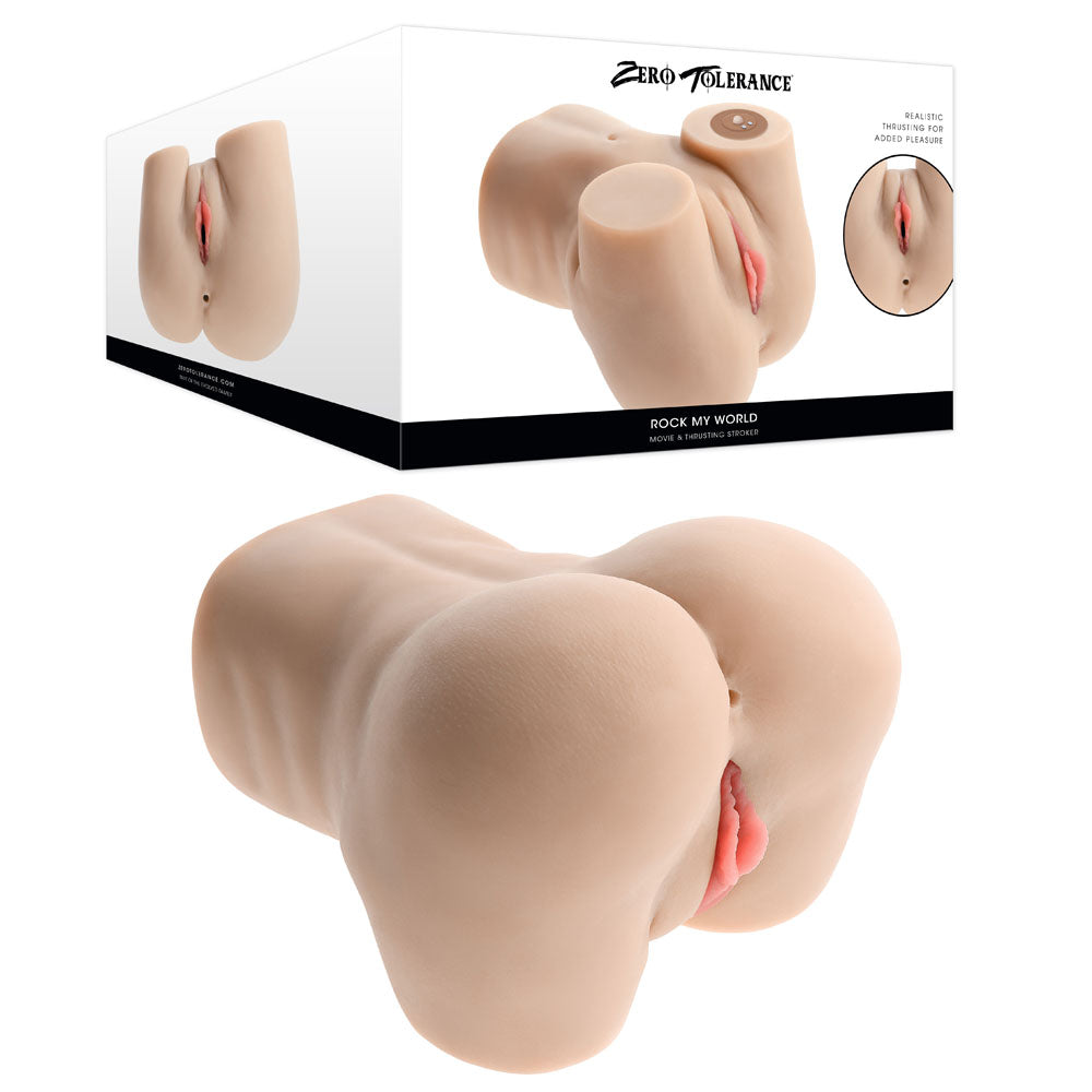 Zero Tolerance ROCK MY WORLD USB Rechargeable Doggy Style Thrusting Mini Torso Masturbator Flesh Zero Tolerance