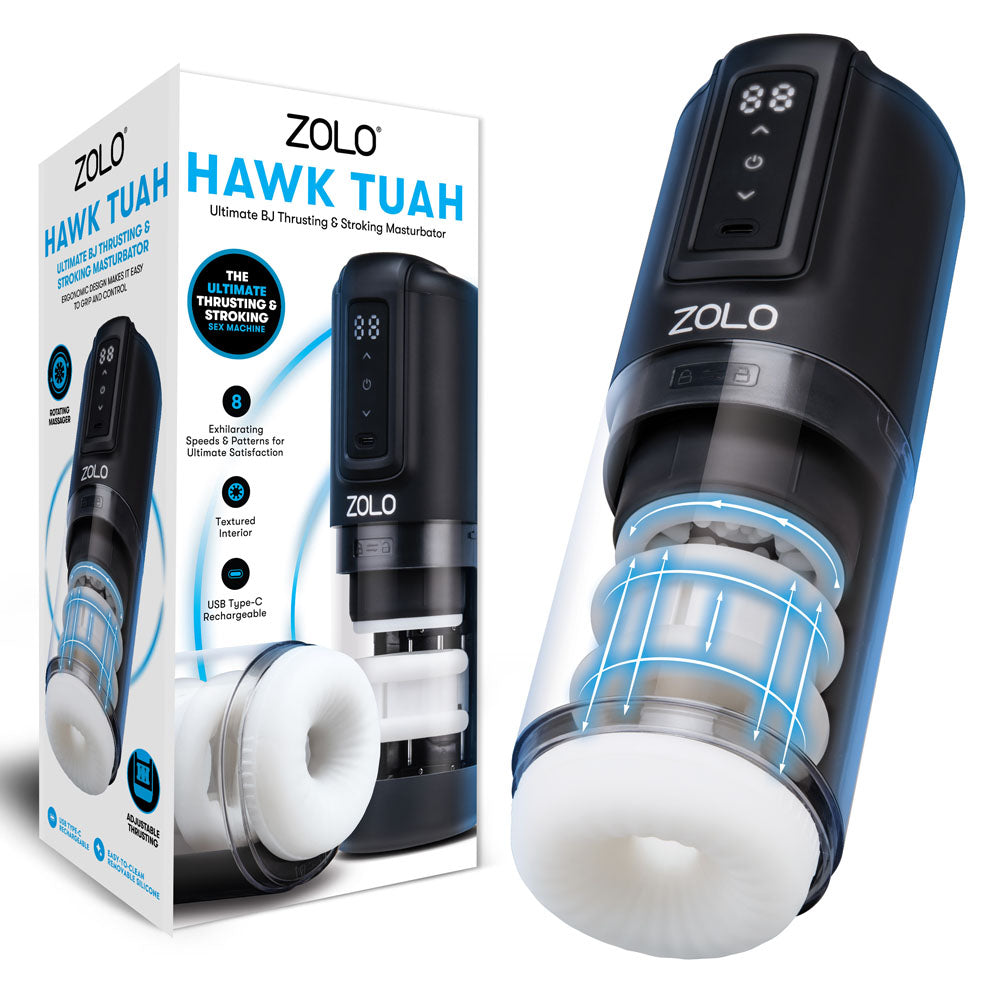 Zolo Hawk Tuah USB Rechargeable Thrusting & Rotating Automatic Male Stroker