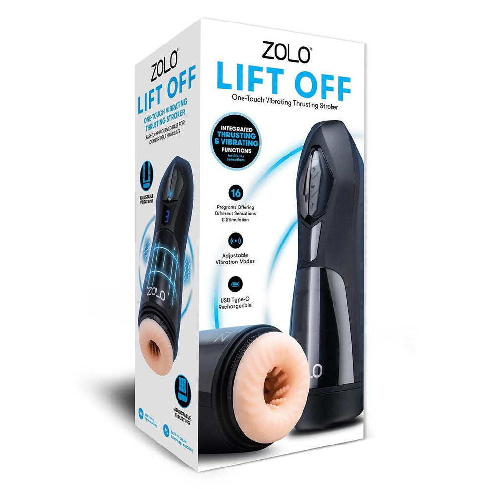 Zolo Lift Off USB Rechargeable Vibrating & Thrusting Auto Stroker Flesh Zolo Main image
