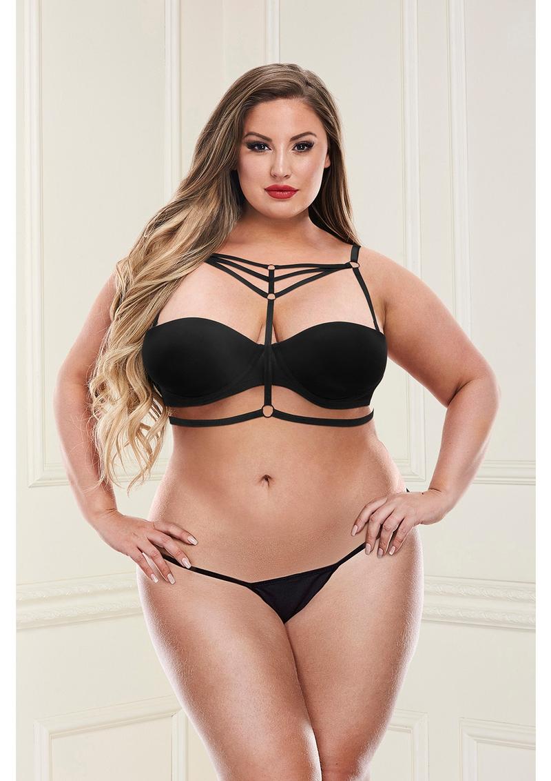 Baci Sexy Strappy Bra Harness Black Queen Main image