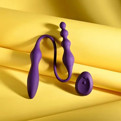 Playboy Pleasure THIS & THAT USB Rechargeable Flexible Dual Ended Vibrator Purple 60cm Secondary image