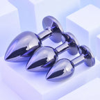 Playboy Pleasure PLEASURE 3 WAYS Metal Butt Plugs Set Of 3 Sizes Playboy Pleasure