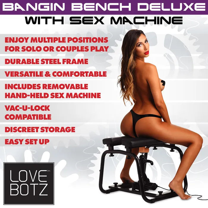 XR Brands LoveBotz Bangin Sex Bench With Mains Powered Sex Machine Black XR Brands