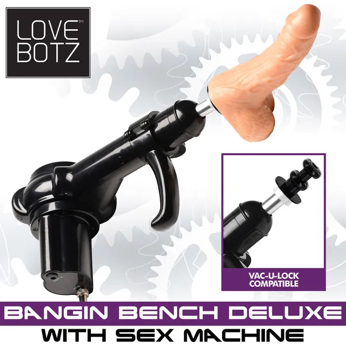 XR Brands LoveBotz Bangin Sex Bench With Mains Powered Sex Machine Black XR Brands