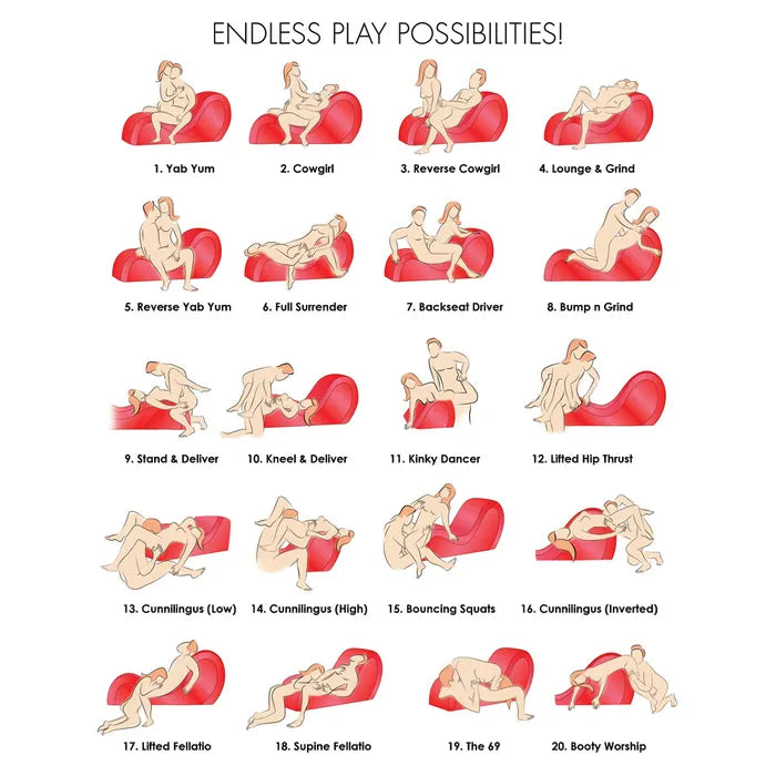 Bedroom Bliss Love Couch Sex Furniture Red XR Brands