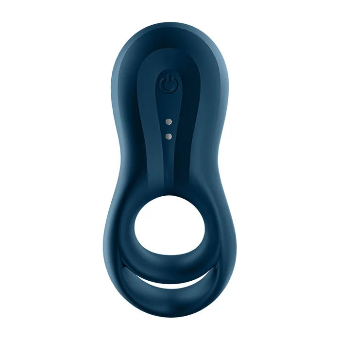 Satisfyer Epic Duo USB Rechargeable Cock & Balls Ring With App Control Navy Blue Satisfyer