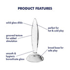 Satisfyer Sparkling Crystal Glass Butt Plug Clear Satisfyer