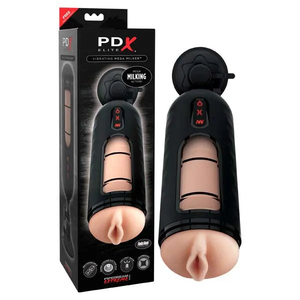 Pipedream Extreme Toyz Elite Vibrating Mega Milker USB Rechargeable Powered Stroker Flesh