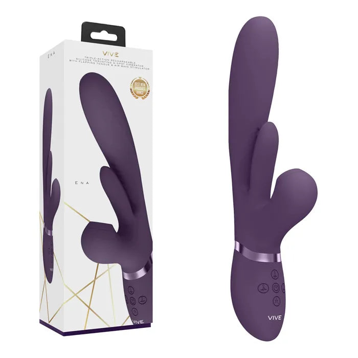 Shots Toys VIVE Ena USB Rechargeable Thrusting Vibrator With Air Wave Stimulator Shots Toys