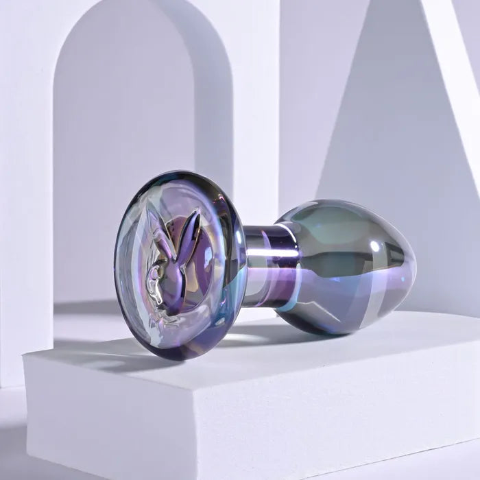 Playboy Pleasure JEWELS PLUG Glass Butt Plug 8.5cm Clear Playboy Pleasure