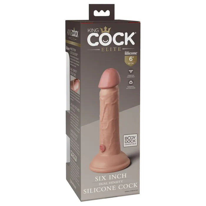 Pipedream King Cock Elite Dual Density Cock Dong 6 Inch Flesh Pipedream