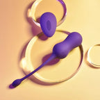 Playboy Pleasure DOUBLE TIME USB Rechargeable Vibrating Kegel Balls Purple Playboy Pleasure