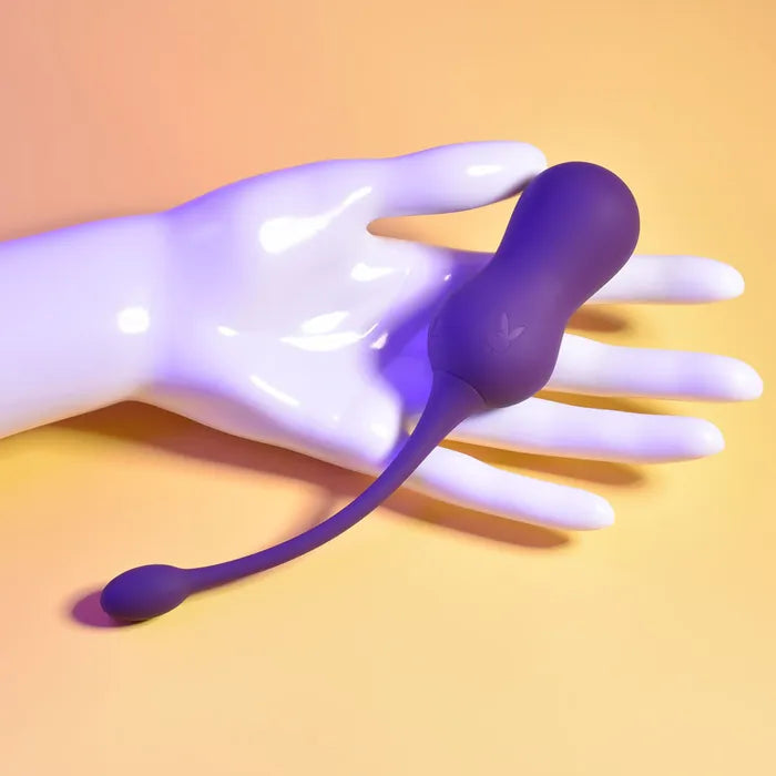 Playboy Pleasure DOUBLE TIME USB Rechargeable Vibrating Kegel Balls Purple Playboy Pleasure