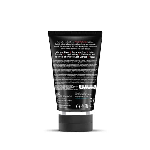 Wicked Jelle Heat Warming Water Based Anal Lubricant 4 Oz Bottle Wicked