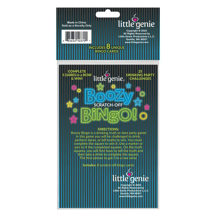 Little Genie Boozy Bingo Drinking Scratcher Card Little Genie