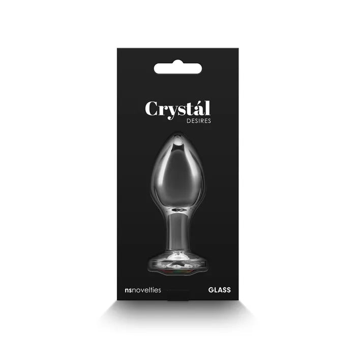 NS Novelties Crystal Desires Glass Butt Plug With Rainbow Gem Base 8.4cm NS Novelties