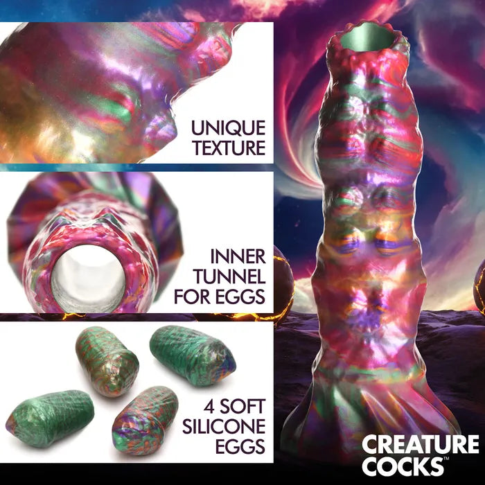 XR Brands Creature Cocks Larva Silicone Fantasy Dildo With Eggs 22.9cm XR Brands