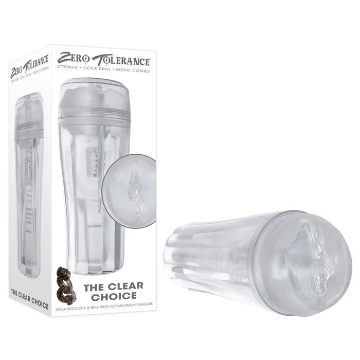 Zero Tolerance THE CLEAR CHOICE Vagina Stroker 21cm Clear Zero Tolerance