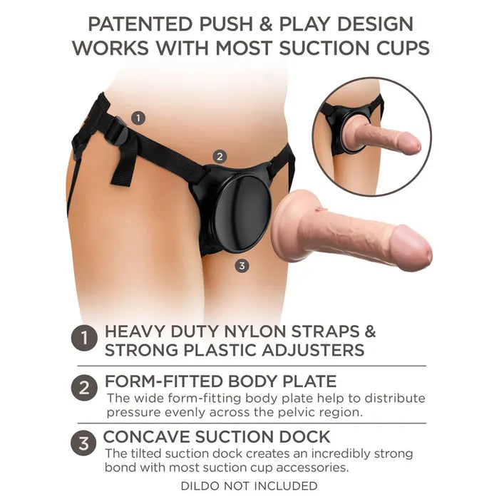Pipedream King Cock Elite Beginners Body Dock Adjustable Strap On Harness (No probe included) Pipedream