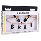 Sportsheets Sex & Mischief Brat Charmed Nipple Clamps With 45cm Chain Sportsheets