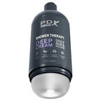 Pipedream PDX Plus Shower Therapy Deep Cream Frosted Discreet Stroker With Suction Base Clear Pipedream