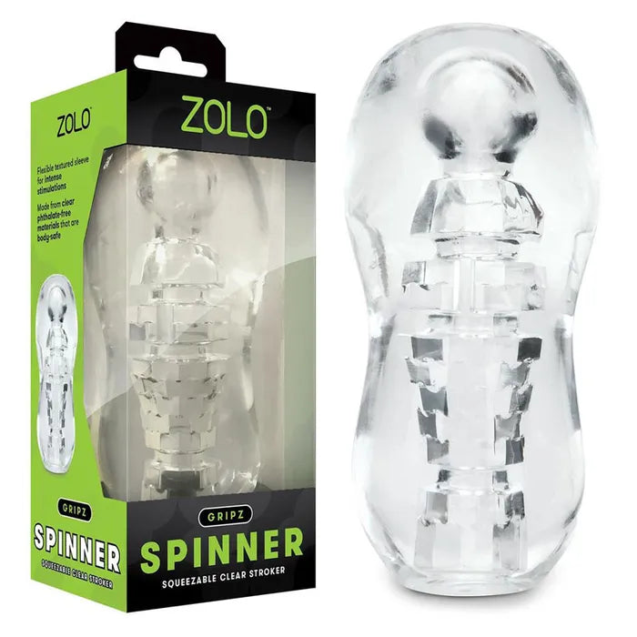 Zolo Gripz Spinner Stroker Sleeve Clear Zolo
