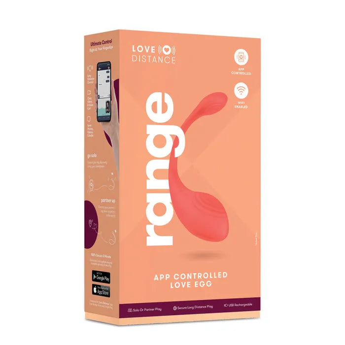 Love Distance RANGE Rechargeable Love Egg With App Contol Coral Xgen Products