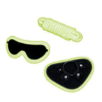 WhipSmart Glow In The Dark 4pc Strap-On Set Strap-On with Eye Mask & Rope 15.2cm Glow in Dark WhipSmart