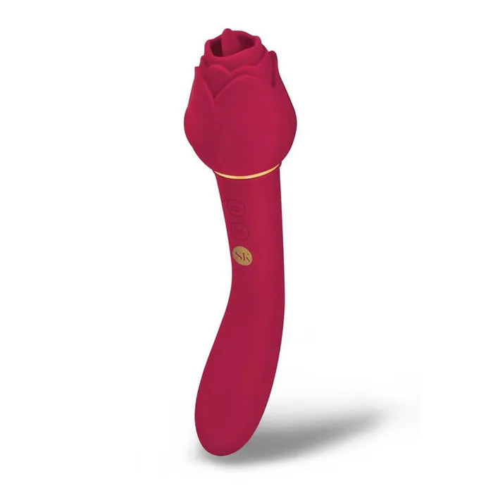 Secret Kisses ROSEGASM LINGO Dual Vibrator & Flicking Stimulator 20.3cm Rose Red