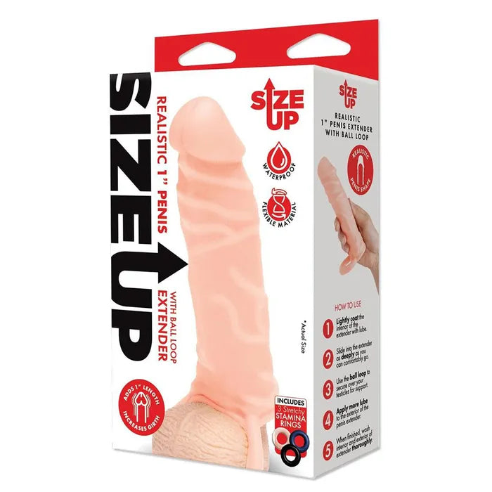 Xgen Products Size Up Realistic Penis Extension Sleeve 1 Inch Xgen Products