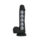 C1 Releasing VERS Liquid Silicone Suction Dildo Dong With Internal Steel Balls 20cm Black C1 Releasing