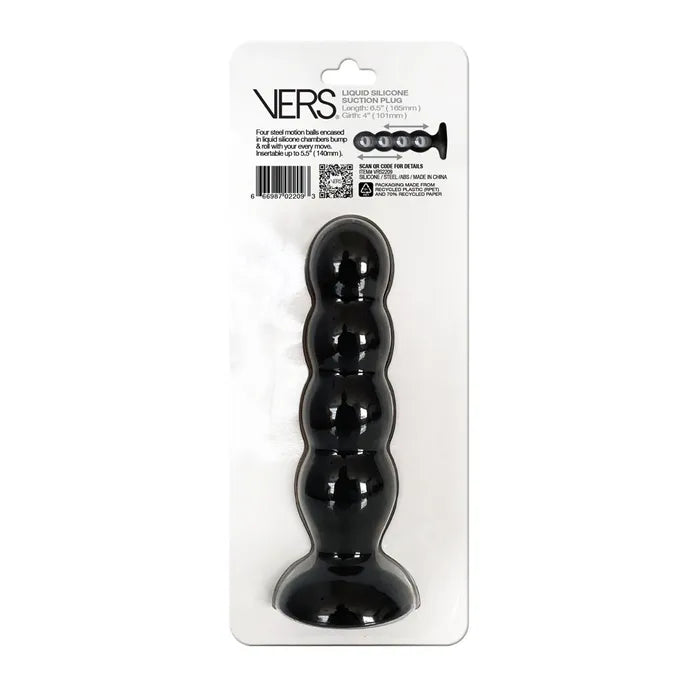 C1 Releasing VERS Liquid Silicone Suction Butt Plug With Internal Steel Balls C1 Releasing