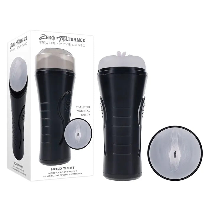 Zero Tolerance HOLD TIGHT USB Rechargeable Vibrating Vagina Stroker Clear Zero Tolerance Main image