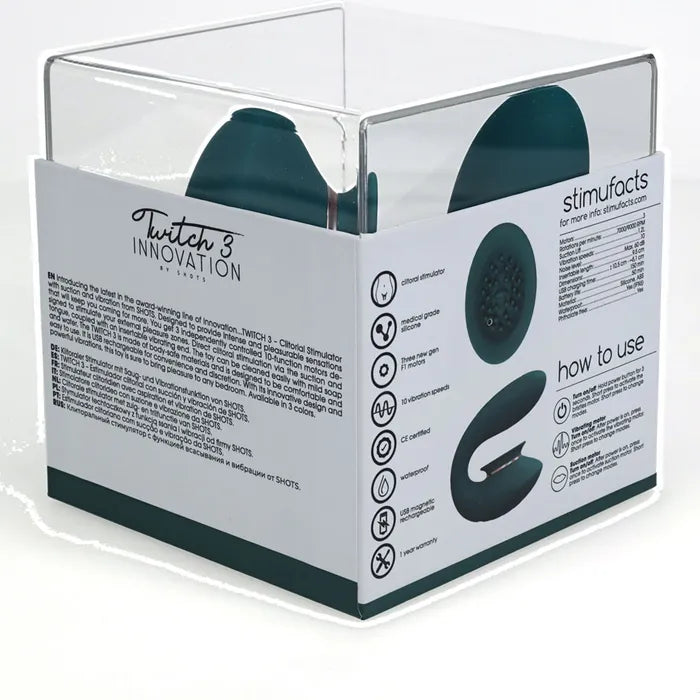 Shots Toys Twitch 3 USB Rechargeable Suction Vibrator Shots Toys