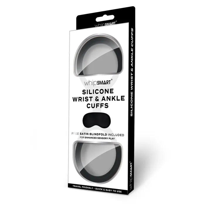 WhipSmart Silicone Wrist & Ankle Cuffs Restraints With Bonus Eye Mask WhipSmart