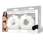 WhipSmart Classic Furry Cuffs Restraints With Bonus Eye Mask White WhipSmart