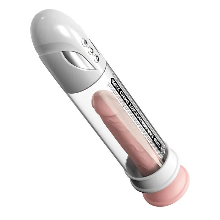 Pipedream Pump Worx Max Boost Pro Flow USB Rechargeable Waterproof Auto Penis Pump White / Clear Secondary image