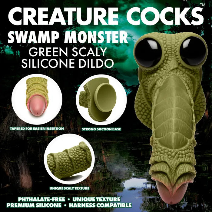 XR Brands Creature Cocks Swamp Monster Fantasy Dildo 23.9cm Green XR Brands