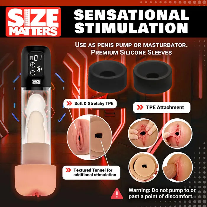 XR Brands Size Matters Sucking USB Rechargeable Penis Pump XR Brands
