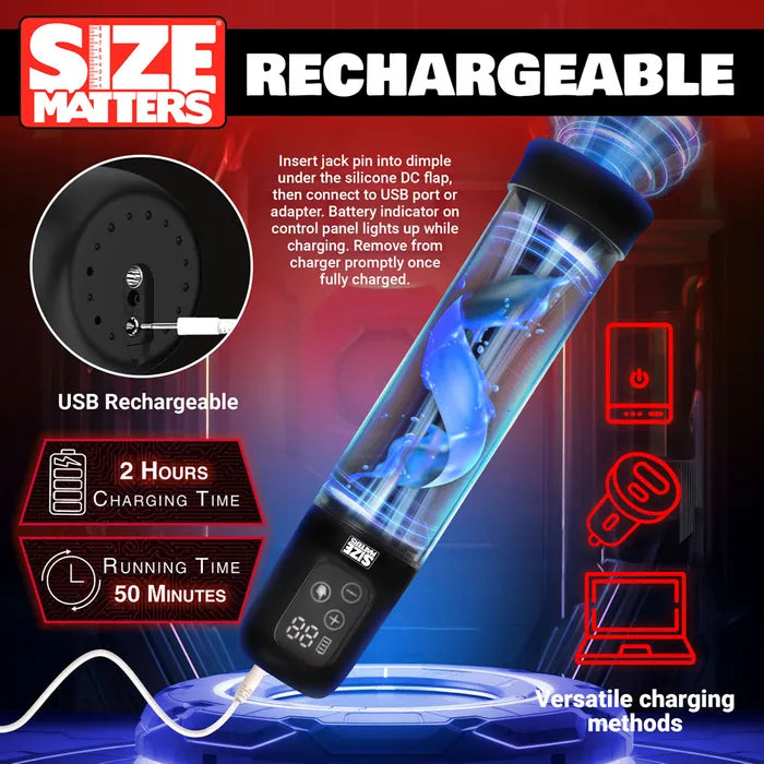 XR Brands Size Matters Sucking USB Rechargeable Penis Pump XR Brands