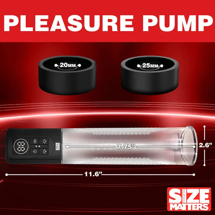 XR Brands Size Matters Sucking USB Rechargeable Penis Pump Clear XR Brands