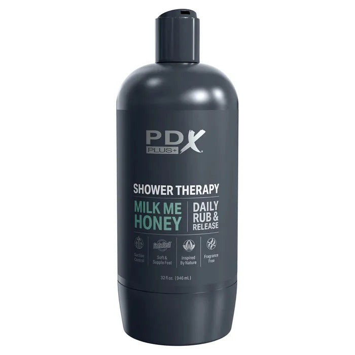 Pipedream PDX Plus Shower Therapy Milk Me Honey Discreet Vagina Stroker With Suction Base Flesh Pipedream